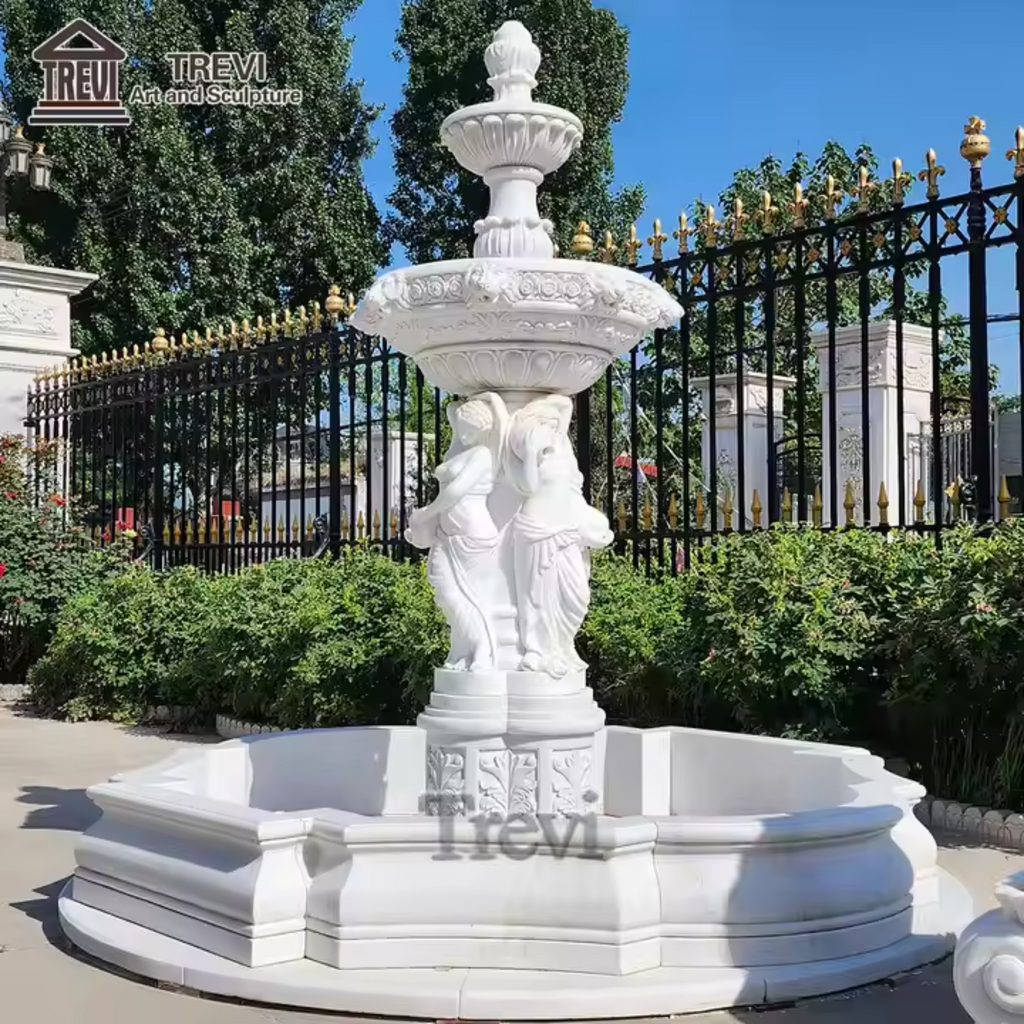 Regalia Lion Court Figurine Marble Fountain